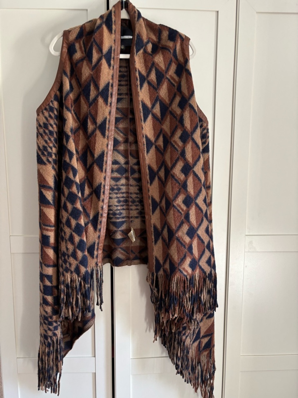 Plenty by Tracy Reese Brown & Navy Labelled Knit Vest Anthropologie M/L
